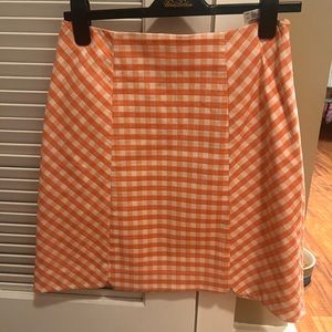 NWT Brooks Brothers Coral Gingham Skirt